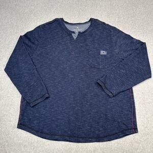 Tommy Bahama Henley Shirt Mens XXL Antonio Abaco Heathered Blue Island Casual